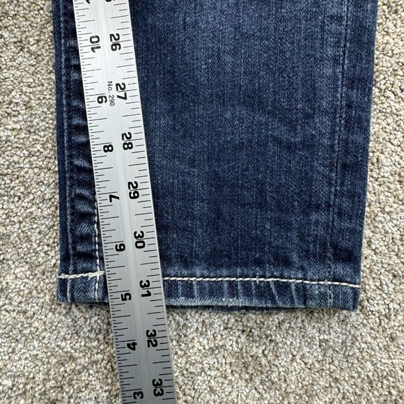 Miss Me Jeans Womens 30x32 Blue Skinny Flap Pockets Distressed Dark Wash Denim - Picture 12 of 14